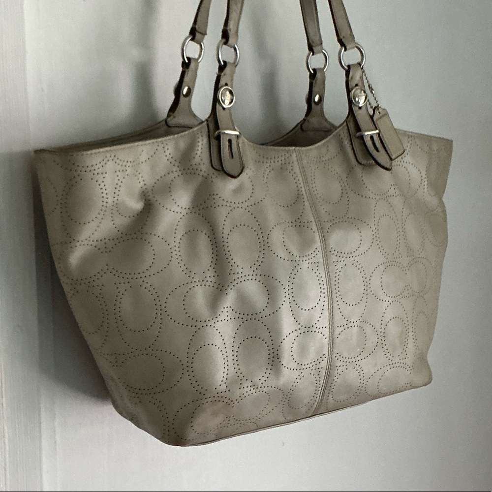 Coach Beige Signature Tote Bag